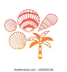 palm tree with coconut in white background