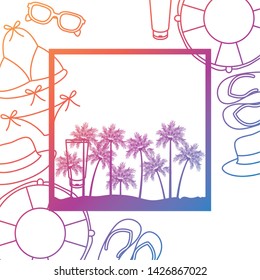 palm tree with coconut in white background