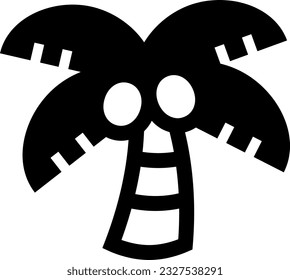 Palm tree with coconuts icon