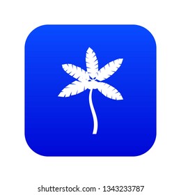 Palm tree with coconuts icon digital blue for any design isolated on white vector illustration