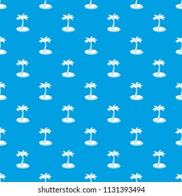 Palm tree with coconuts pattern vector seamless blue repeat for any use