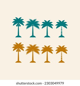 Palm tree collection logo symbol vector template