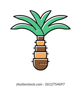 palm tree color icon vector. palm tree sign. isolated symbol illustration