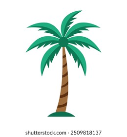 Palm Tree color shilhouette vector Art illustration.