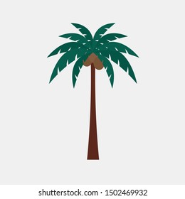 Palm tree color silhouette vector image.