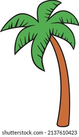 Palm tree color vector illustration