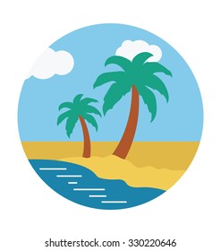 
Palm Tree Colored Vector Icon
