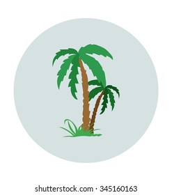 
Palm Tree Colored Vector Icon
