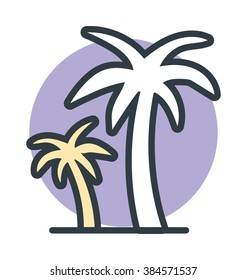 Palm Tree Colored Vector Icon