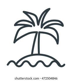 Palm Tree Colored Vector Icon 