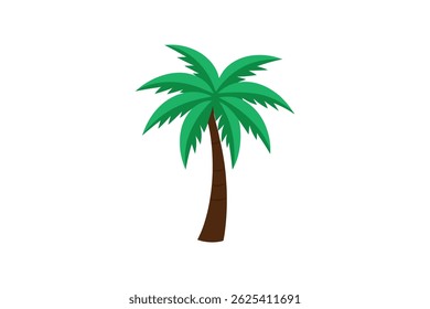 Palm tree colorful vector art illustration