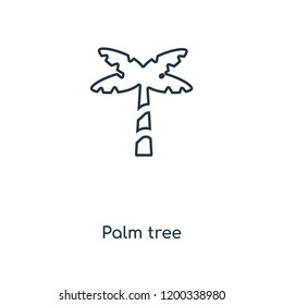 Palm tree concept line icon. Linear Palm tree concept outline symbol design. This simple element illustration can be used for web and mobile UI/UX.