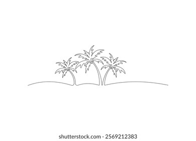 palm tree continues line drawing vector illustration