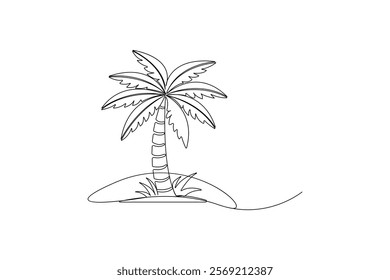 palm tree continues line drawing vector illustration