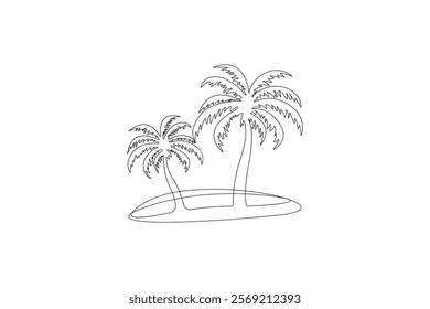 palm tree continues line drawing vector illustration