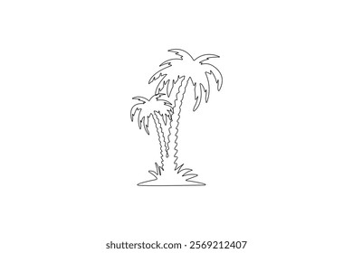 palm tree continues line drawing vector illustration