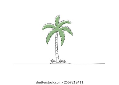 palm tree continues line drawing vector illustration