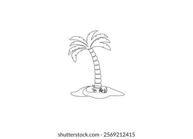 palm tree continues line drawing vector illustration