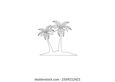 palm tree continues line drawing vector illustration