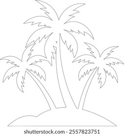 Palm Tree Continuous Line Drawing - Minimalist Art for Digital and Print Design