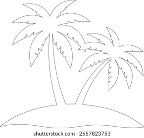 Palm Tree Continuous Line Drawing - Minimalist Art for Digital and Print Design