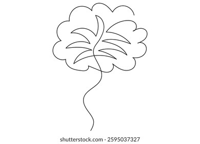 Palm tree continuous one line art vector illustration