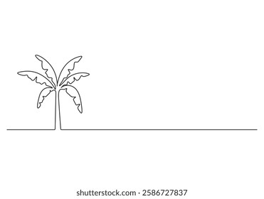 Palm tree continuous single line drawing graphic illustration