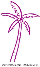 Palm Tree Crayon Kreide Zeichnung Vektor