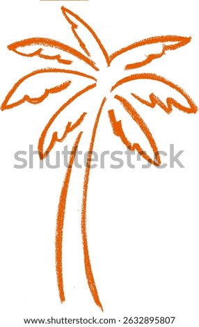 Palm Tree Crayon Chalk Drawing Vector