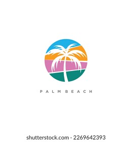 Palme mit kreativem Logo-Design, Vektorgrafik