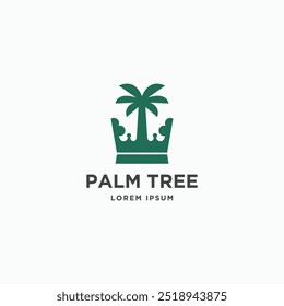 Palm tree with crown logo icon sign symbol vector illustration.