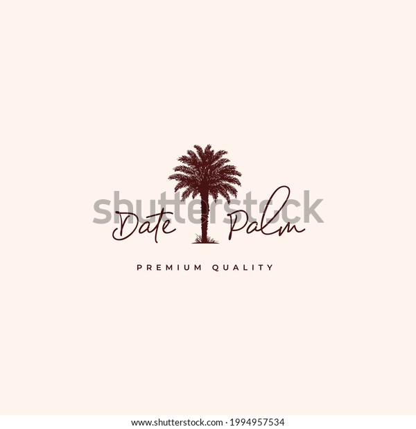 Palm Tree Palm Date Logo Inspiration Stock Vector (Royalty Free ...