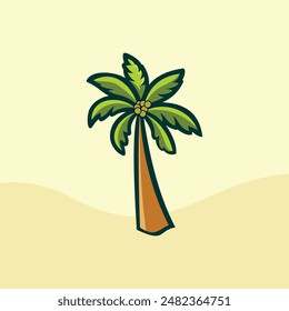palm tree in the desert abstract background