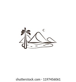 palm tree in desert icon. Element of desert icon for mobile concept and web apps. Hand draw palm tree in desert icon can be used for web and mobile