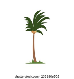 Palm tree design element vector, coconut tree icon illustration