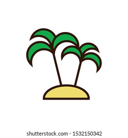 Palm tree design, Summer vacation tropical nature island and season theme Vector illustration