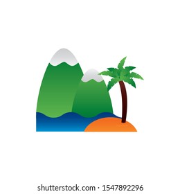 Palm tree design, Summer vacation tropical nature island and season theme Vector illustration