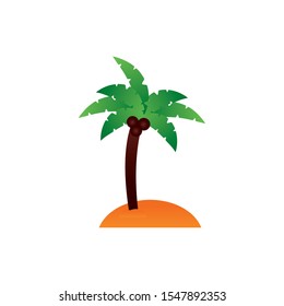 Palm tree design, Summer vacation tropical nature island and season theme Vector illustration