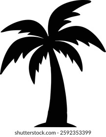 Palm tree editable logo icon stock vector image sign symbol isolated on a white background. flat design for web or mobile app
