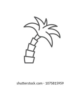 Palm tree editable outline icon - pixel perfect symbol of tropical plant isolated on white background. Thin line vector illustration of beach resort and vacation element.