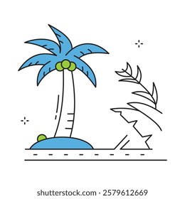 Palm Tree Exotic Beach Vector Icon Design