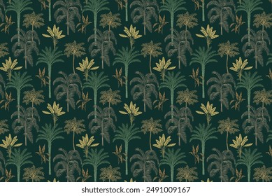 Palm tree fashion pattern. Vector seamless pattern