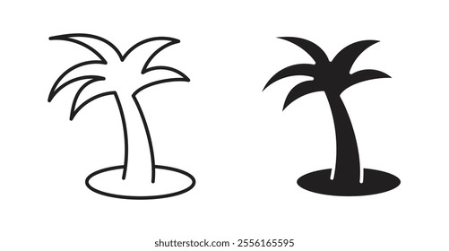 Palm tree Filled flat icons set for apps and web ui designs.