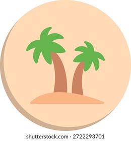 Ícone de Estilo de Círculo Plano de Palm Tree