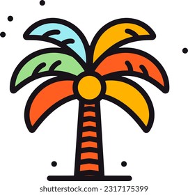 Palm tree flat design vector illustration
