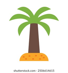 Palm Tree Flat Icon Design For Personal nad Commercial Use