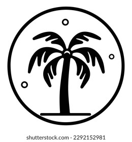 Palm Tree Flat Icon Isolated On White Background