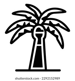 Palm Tree Flat Icon Isolated On White Background