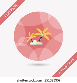 Palm tree flat icon with long shadow,eps10