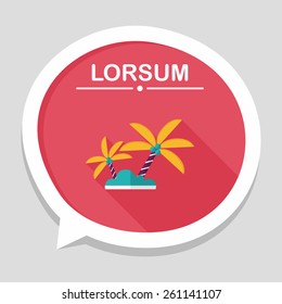 Palm tree flat icon with long shadow,eps10